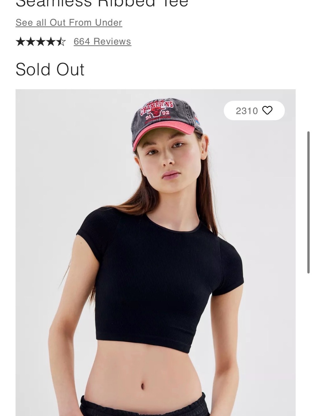 Out From Under Everyday Seamless Ribbed Tee Black XS/S